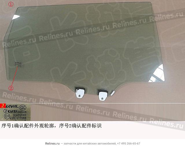 Glass assy,RH RR door