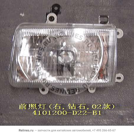 Headlamp assy RH(02 diamond)