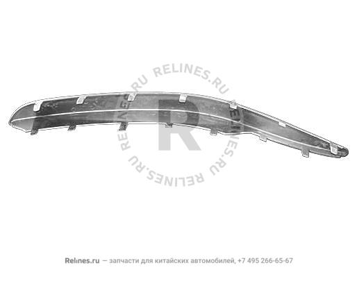 Молдинг переднего бампера правый не хромированный