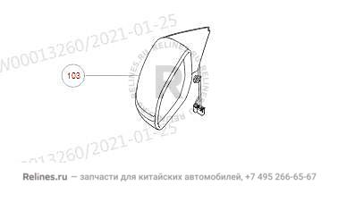 Зеркало боковое левое в сборе