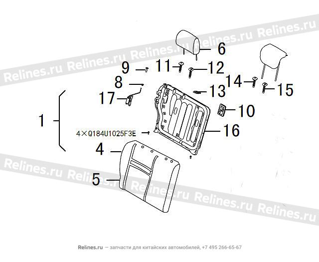 Backrest assy RR seat RH - 705040***8XACR