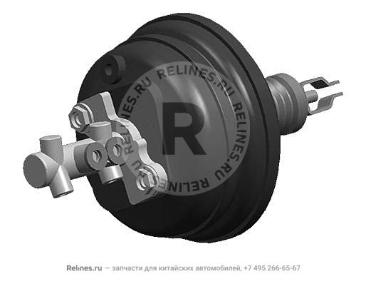 Усилитель тормоза вакуумный в сборе с тормозным цилиндром 1.8/2.4 - T11-3***10AB