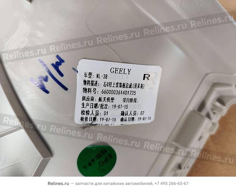 Panel assy-c pillar RH UPR