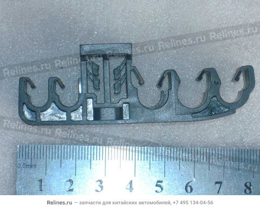 Держатель пластиковый трубки тормозной d (для 2+3 трубок) гребёнчатый на высокой ножке c