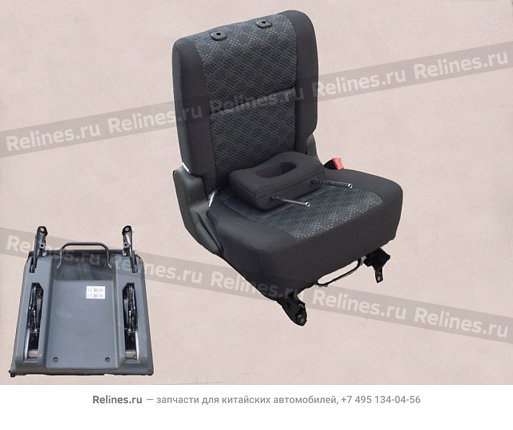 Single seat assy-mid row(fabric black) - 700012***8-0087