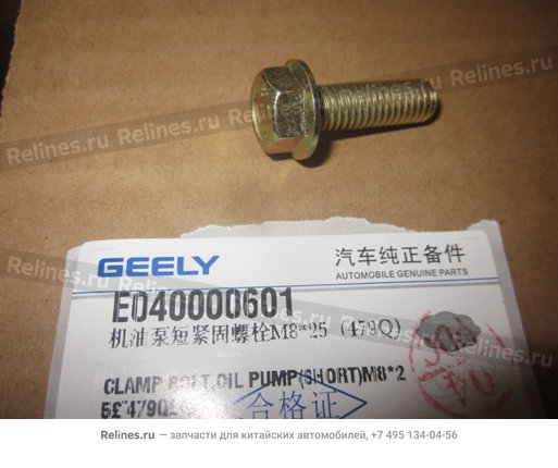 Clamp bolt,oil pump - 103***000