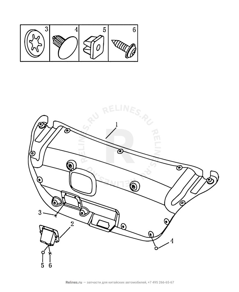 Обшивка багажного отсека (багажника) (FE-1) — схема
