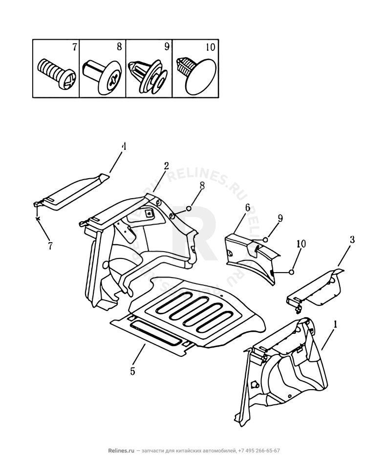 Обшивка багажного отсека (багажника) (FE-2) — схема