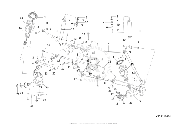 Схема задней подвески лифан х60 с артикулами