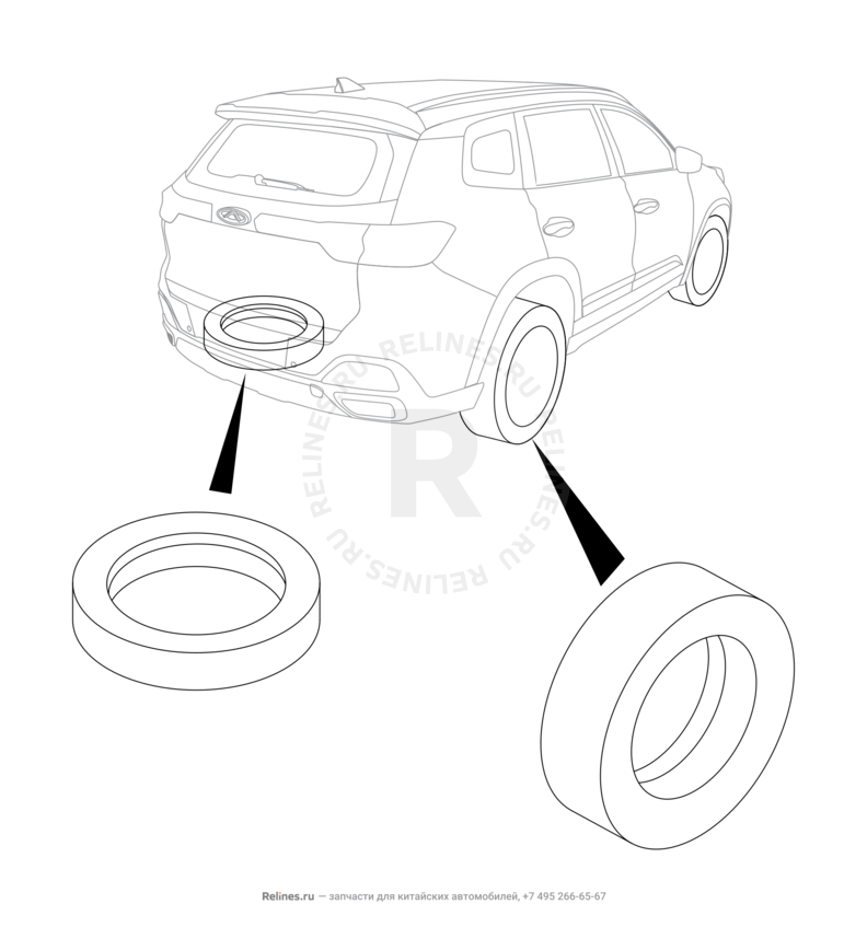 Запчасти Chery Tiggo 8 Pro Поколение I (2020)  — Покрышка (шина) (2) — схема