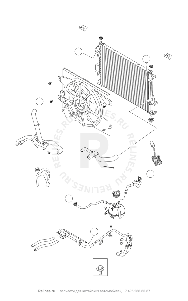 Запчасти Chery Tiggo 8 Pro Поколение I (2020)  — Радиатор охлаждения двигателя (2) — схема