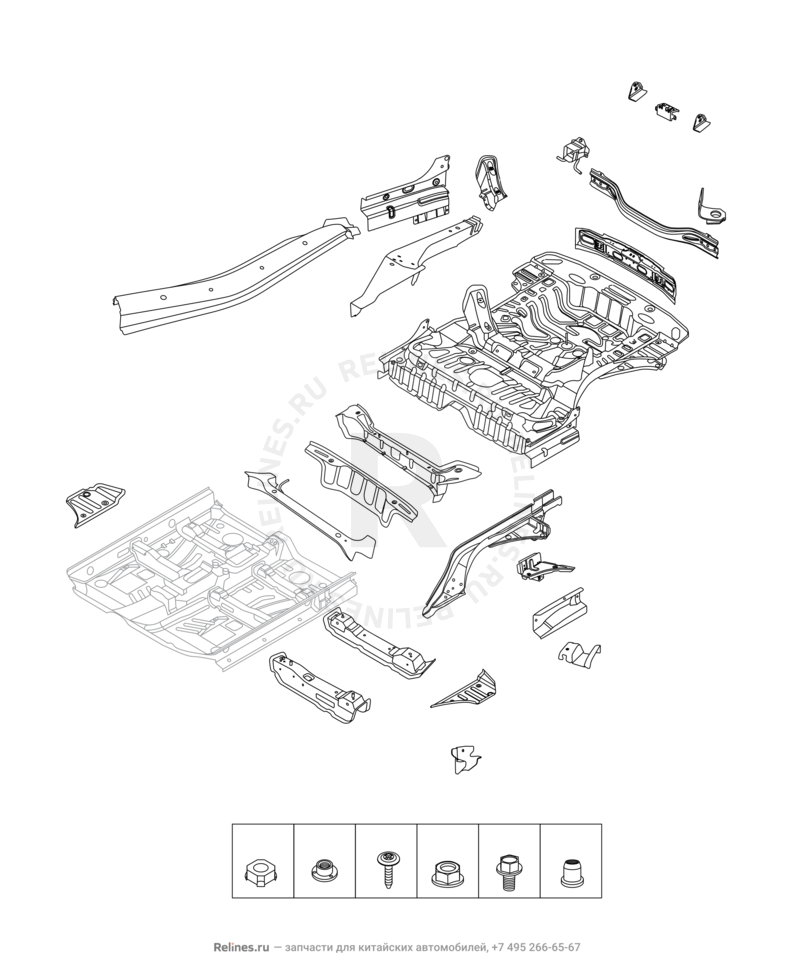 Запчасти Chery Tiggo 2 Pro Поколение I (2021)  — Кузовные детали (2) — схема