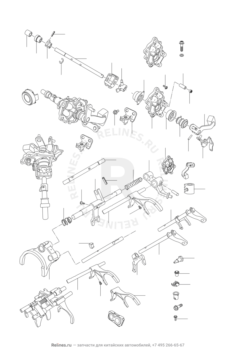 Запчасти Chery Tiggo 2 Поколение I (2016)  — Механизм переключения передач — схема