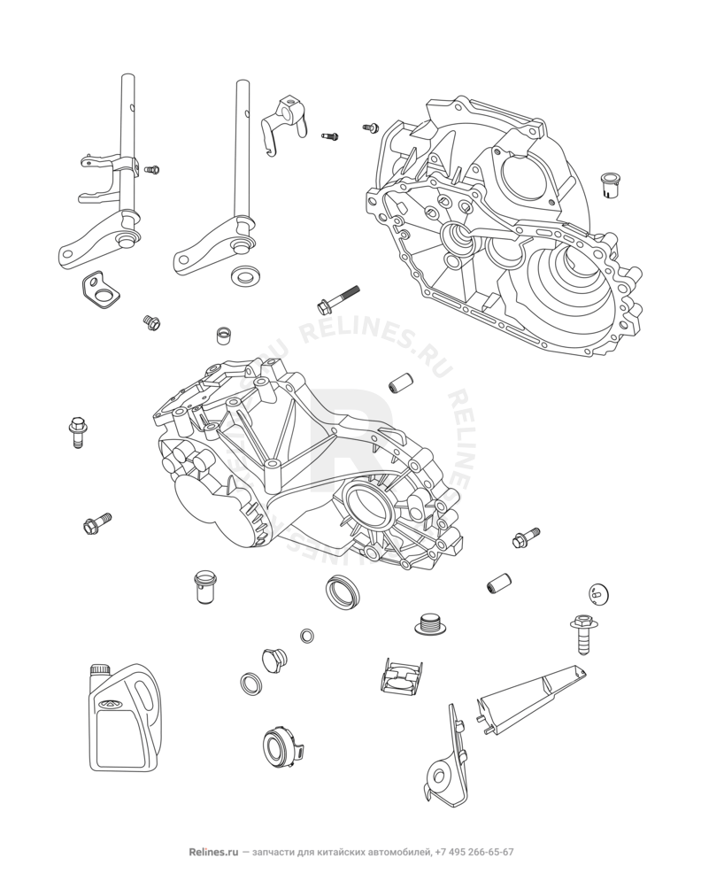 Запчасти Chery Tiggo 2 Поколение I (2016)  — Корпус (картер) коробки переключения передач (КПП) — схема