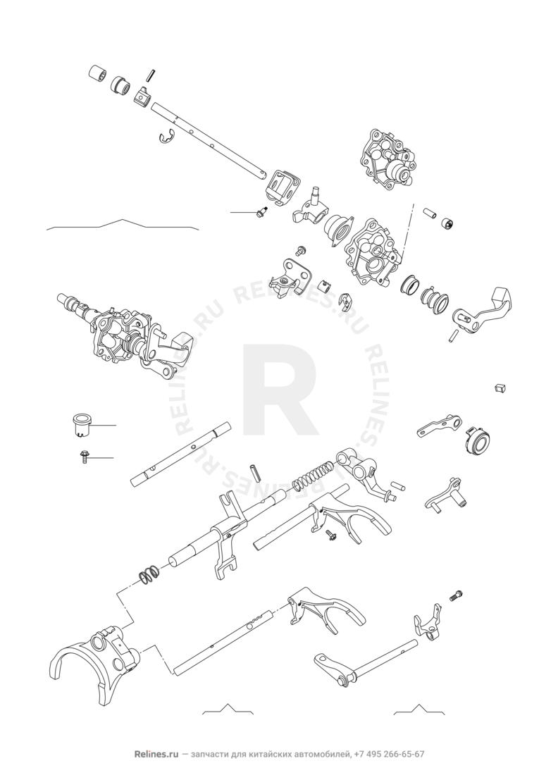 Запчасти Chery Tiggo 2 Поколение I (2016)  — Механизм переключения передач — схема