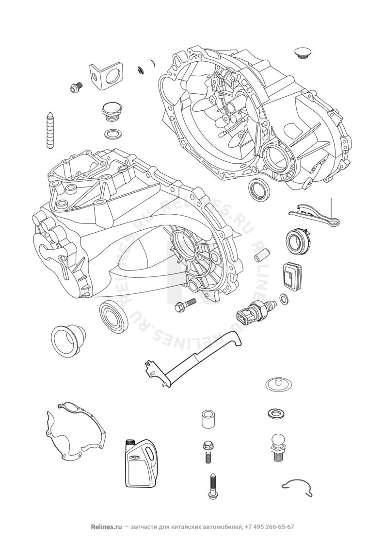 Запчасти Chery M11 Поколение I — седан (2008)  — Корпус (картер) коробки переключения передач (КПП) — схема