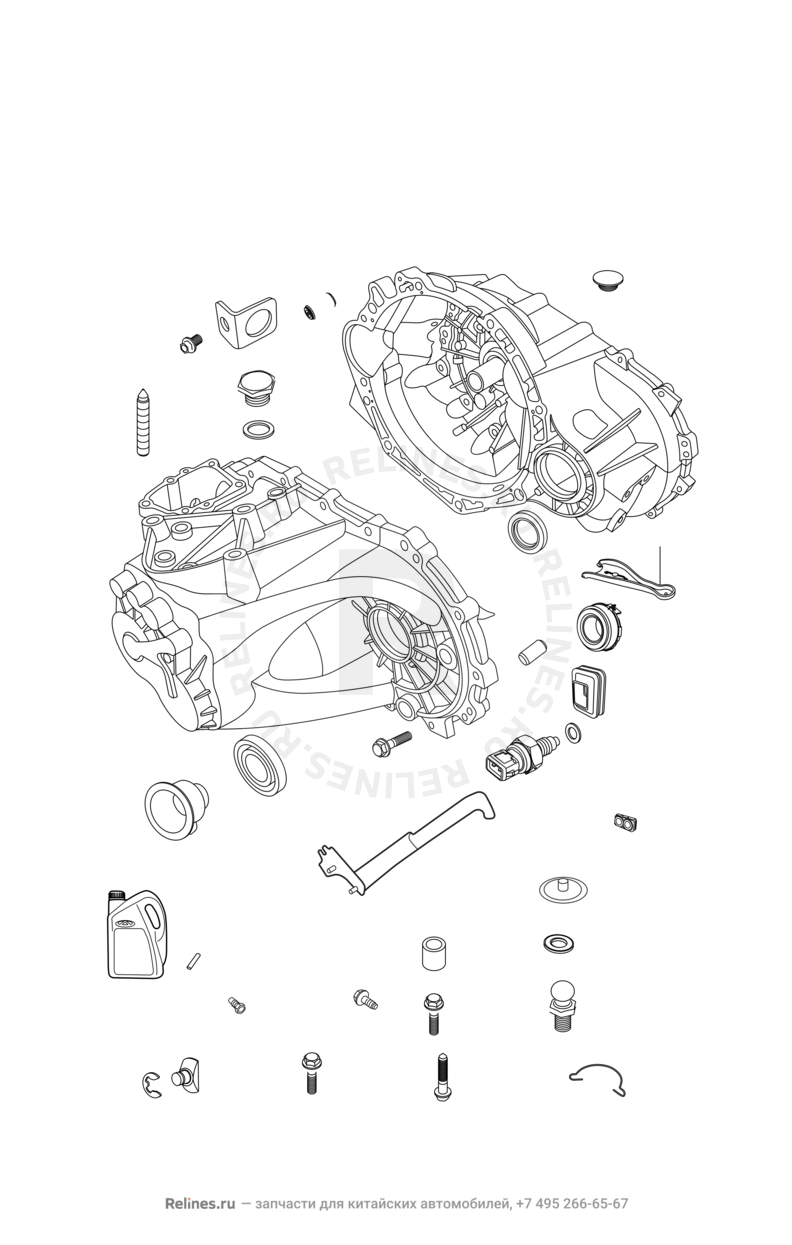 Запчасти Chery Tiggo 3 Поколение I (2014)  — Корпус (картер) коробки переключения передач (КПП) — схема