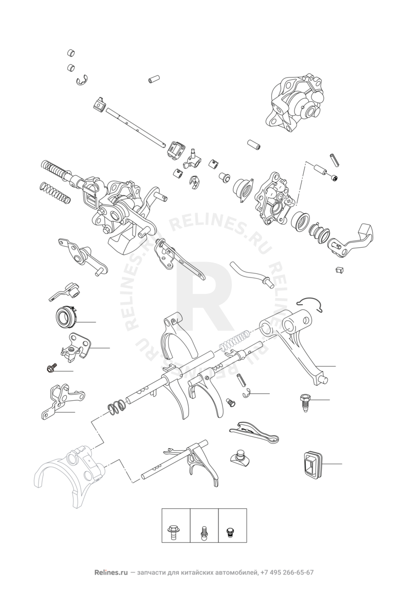 Запчасти Chery Tiggo 3 Поколение I (2014)  — Механизм переключения передач — схема