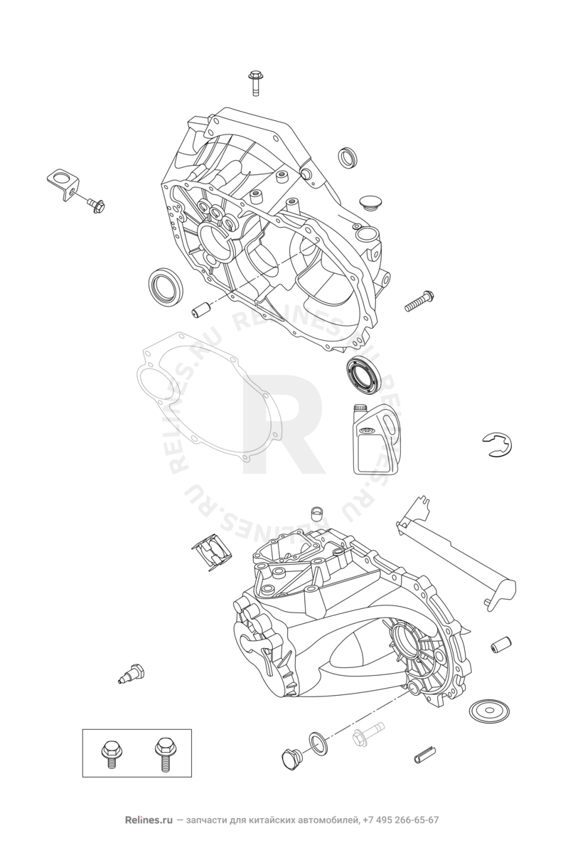 Запчасти Chery Tiggo 4 Поколение I — рестайлинг (2018)  — Корпус (картер) коробки переключения передач (КПП) — схема