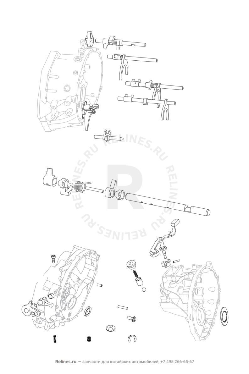 Запчасти Chery Tiggo 7 Поколение I (2016)  — Механизм переключения передач — схема