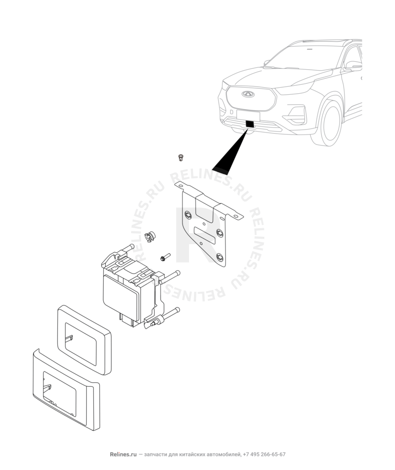 Запчасти Chery Tiggo 8 Pro Поколение I (2020)  — Cистема автономного экстренного торможения (AEB) — схема