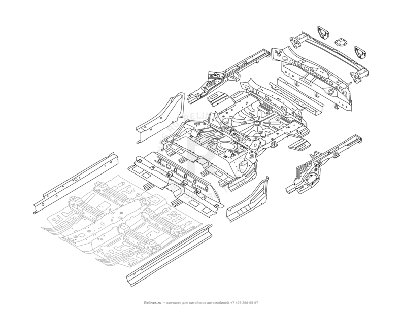 Запчасти Chery Tiggo 7 Pro Поколение I (2020)  — Кузовные детали (2) — схема