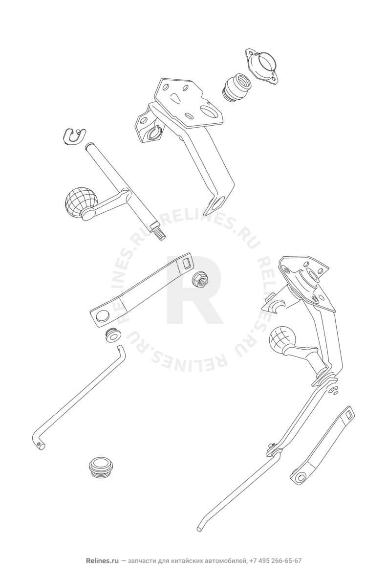 Кронштейн крепления деталей КПП Chery Amulet — схема