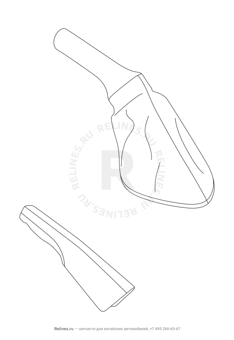 Накладка ручки стояночного тормоза (ручника) Chery Amulet — схема