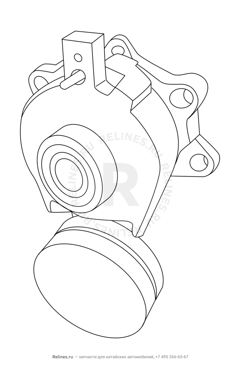 Запчасти Chery Tiggo 2 Поколение I (2016)  — Натяжитель приводного ремня — схема
