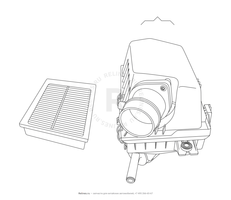 Воздушный фильтр и корпус Chery Amulet — схема