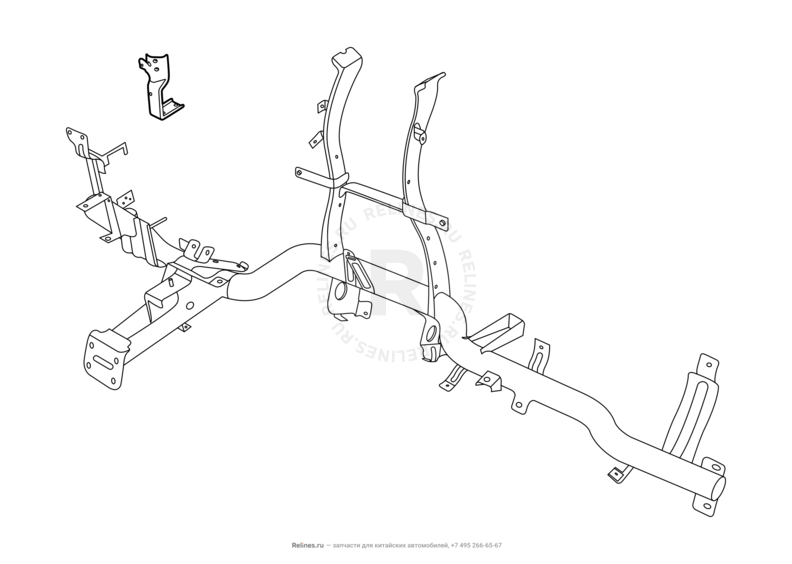 Запчасти Chery CrossEastar Поколение I (2006)  — Рама передней панели (торпедо) (2) — схема