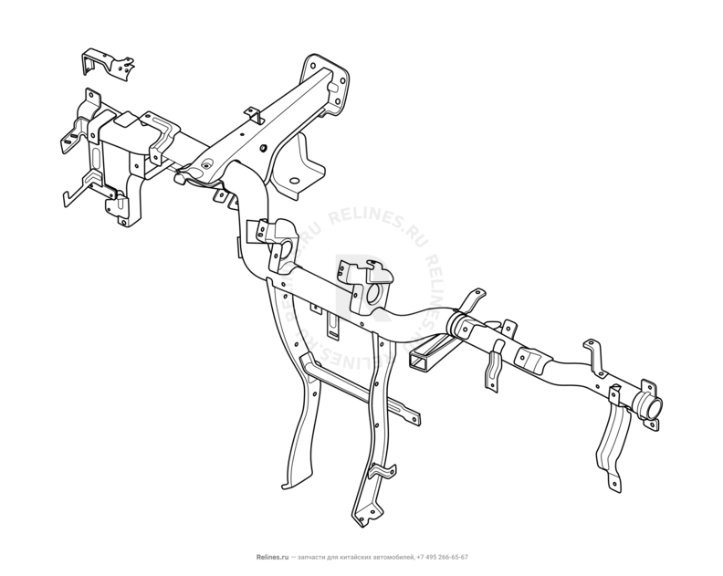Запчасти Chery CrossEastar Поколение I (2006)  — Рама передней панели (торпедо) (1) — схема