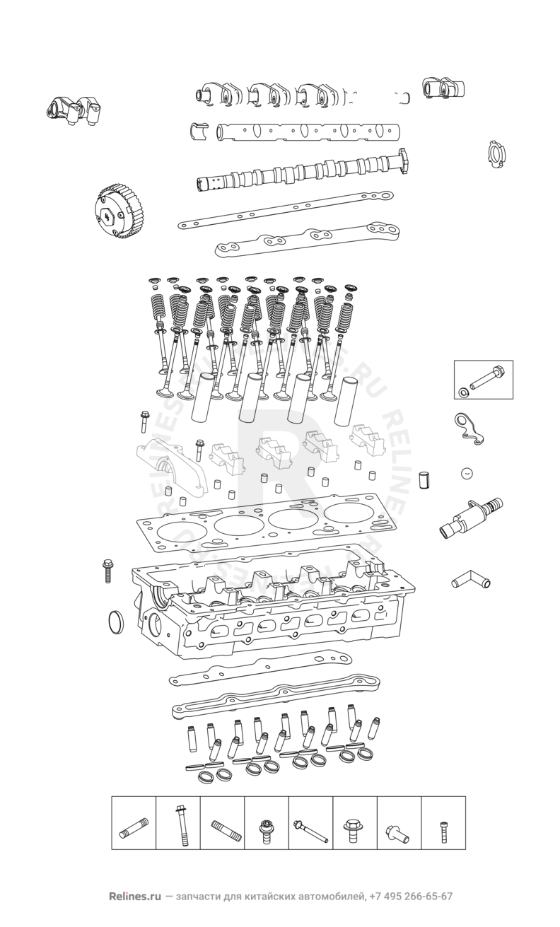 Запчасти Chery Tiggo 2 Поколение I (2016)  — Головка блока цилиндров — схема
