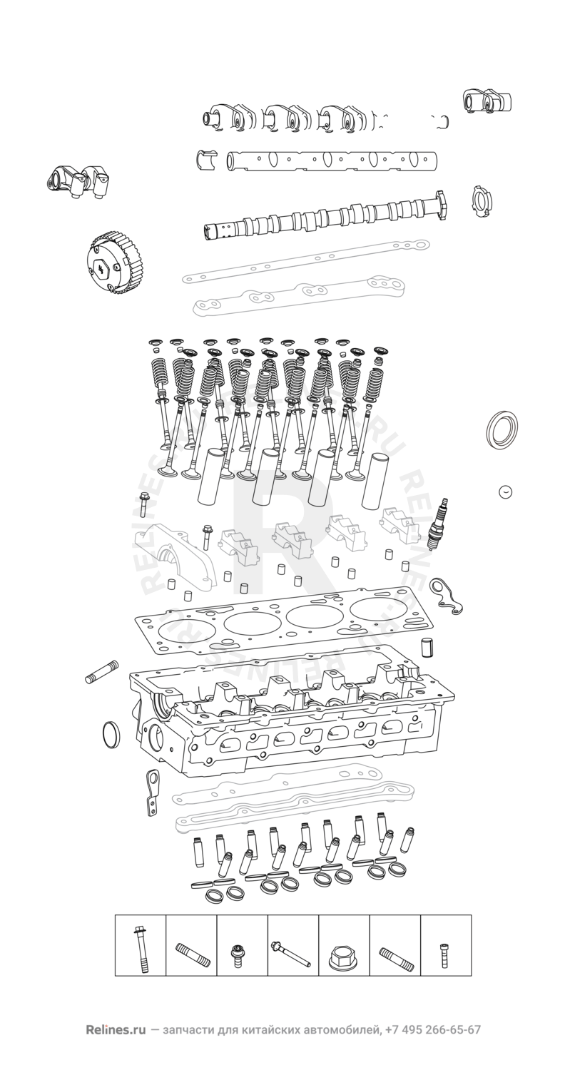 Запчасти Chery Tiggo 2 Поколение I (2016)  — Головка блока цилиндров — схема