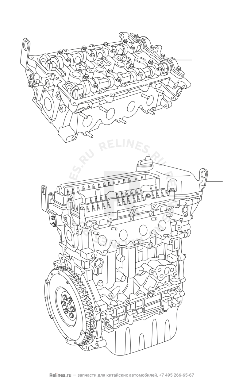 Двигатель в сборе Chery M11/M12 — схема