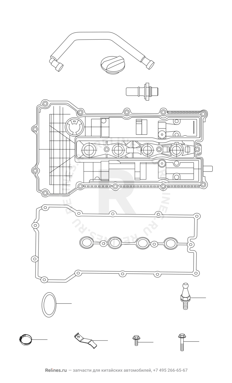 Крышка клапанная Omoda S5 — схема