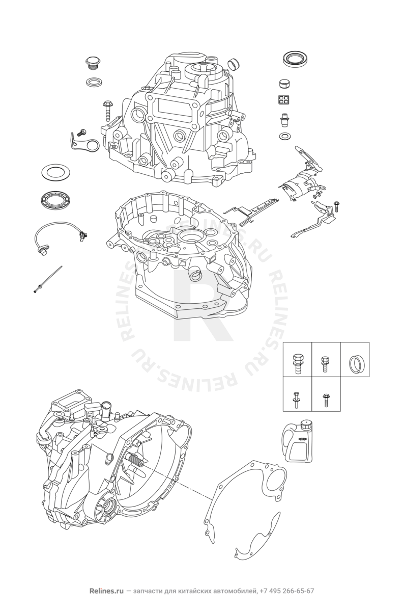Запчасти Chery Tiggo 8 Поколение I (2018)  — Корпус (картер) коробки переключения передач (КПП) — схема