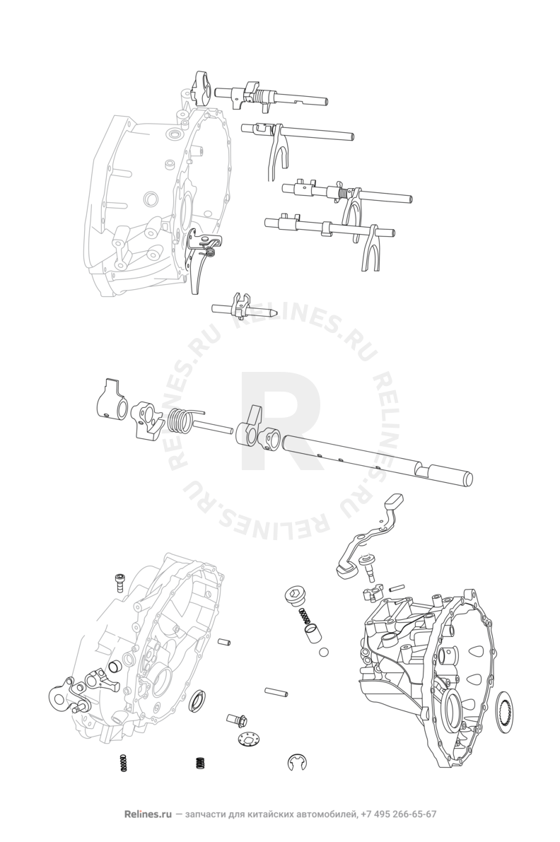 Механизм переключения передач Chery Tiggo 8 — схема