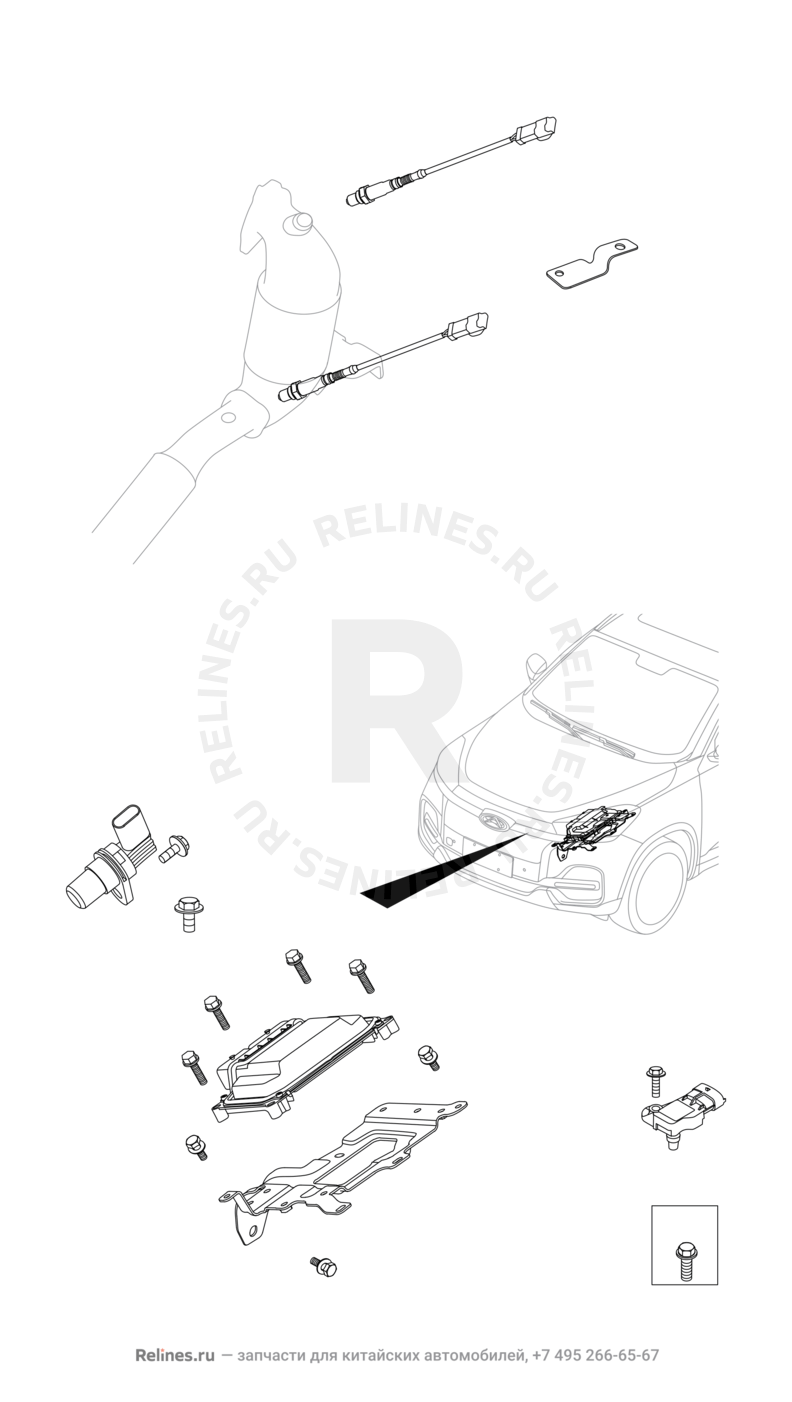 Запчасти Chery Tiggo 8 Поколение I (2018)  — Блок управления двигателем (1) — схема
