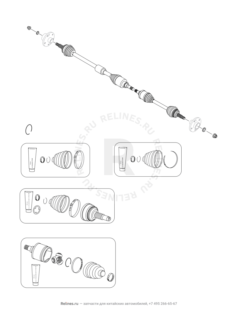 Запчасти Chery Tiggo 8 Поколение I (2018)  — Приводной вал (привод колеса) (2) — схема