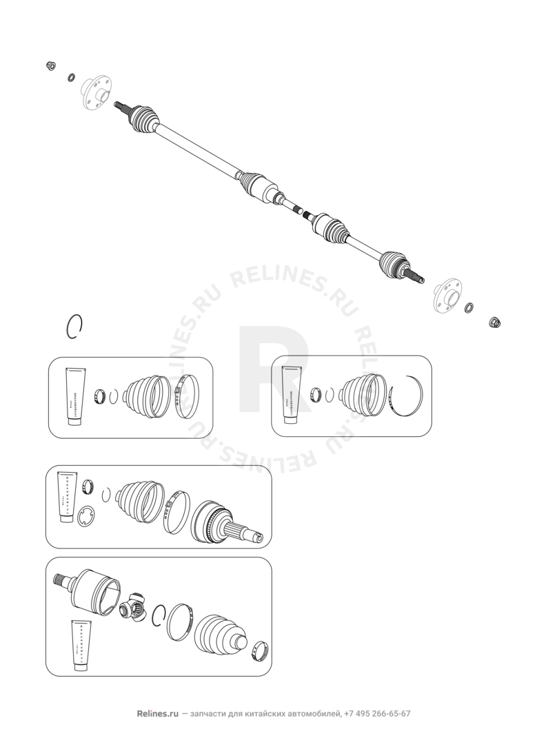Запчасти Chery Tiggo 8 Поколение I (2018)  — Приводной вал (привод колеса) (3) — схема