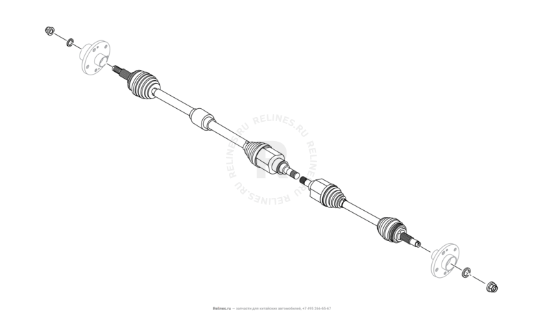 Запчасти Chery Tiggo 4 Поколение I — рестайлинг (2018)  — Приводной вал (привод колеса) (2) — схема