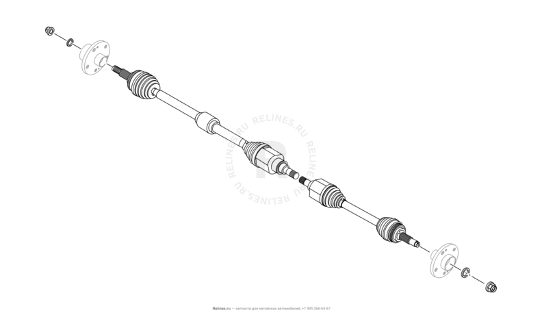 Запчасти Chery Tiggo 4 Поколение I — рестайлинг (2018)  — Приводной вал (привод колеса) (5) — схема