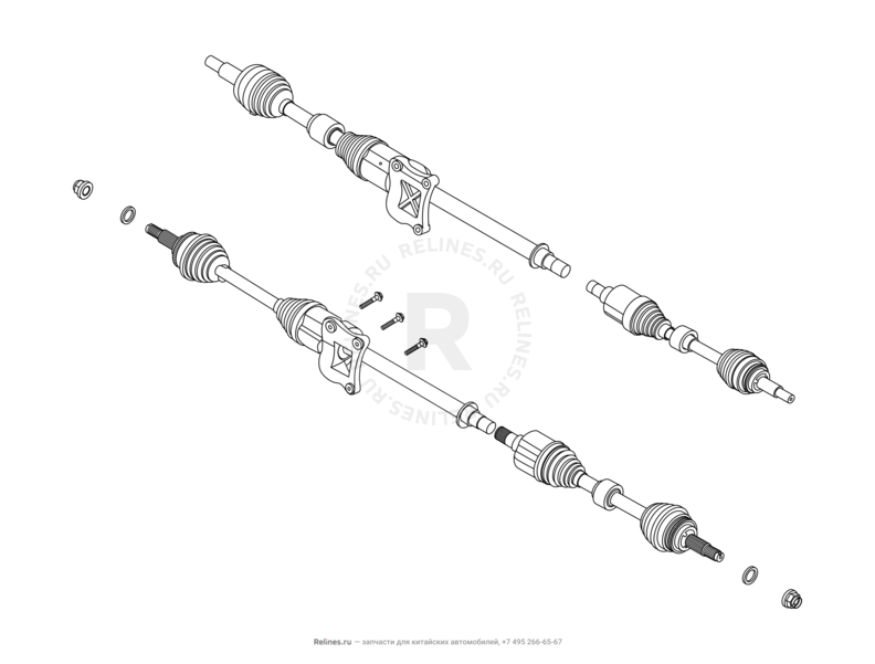 Запчасти Chery Tiggo 8 Pro Max Поколение I (2022)  — Приводной вал (привод колеса) (1) — схема
