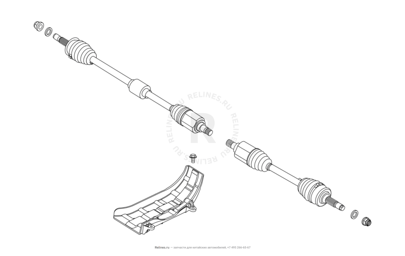 Запчасти Omoda S5 Поколение I (2021)  — Приводной вал (привод колеса) (2) — схема