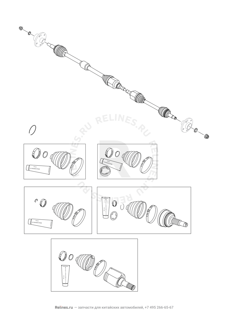 Запчасти Chery Tiggo 4 Поколение I — рестайлинг (2018)  — Приводной вал (привод колеса) (3) — схема