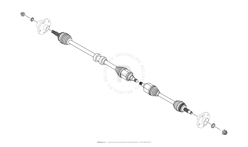Запчасти Chery Tiggo 4 Pro Поколение I (2021)  — Приводной вал (привод колеса) (4) — схема
