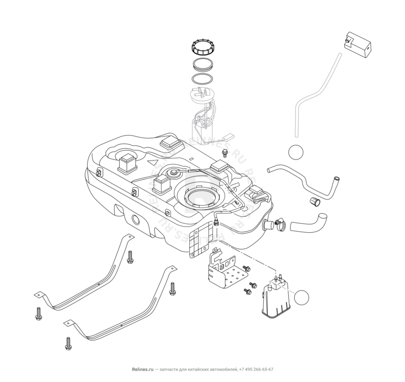 Запчасти Chery Tiggo 4 Pro Поколение I (2021)  — Топливный бак (2) — схема