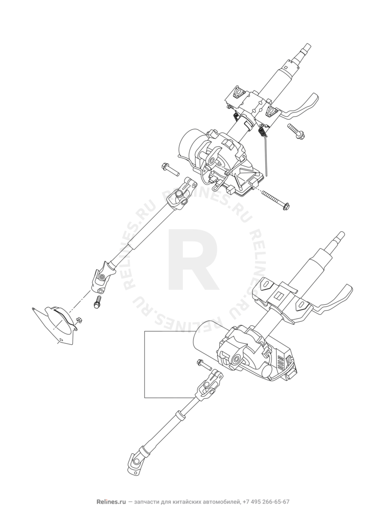 Запчасти Chery Tiggo 4 Pro Поколение I (2021)  — Рулевая колонка (1) — схема
