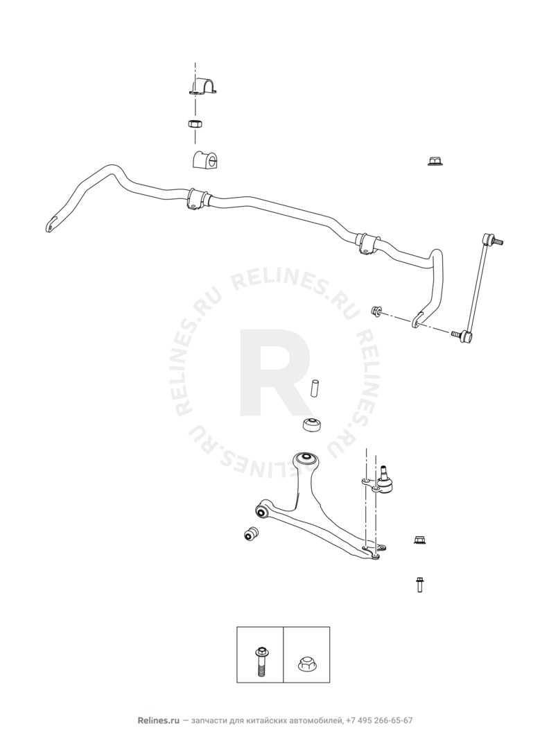 Запчасти Chery Tiggo 2 Поколение I (2016)  — Передняя подвеска — схема